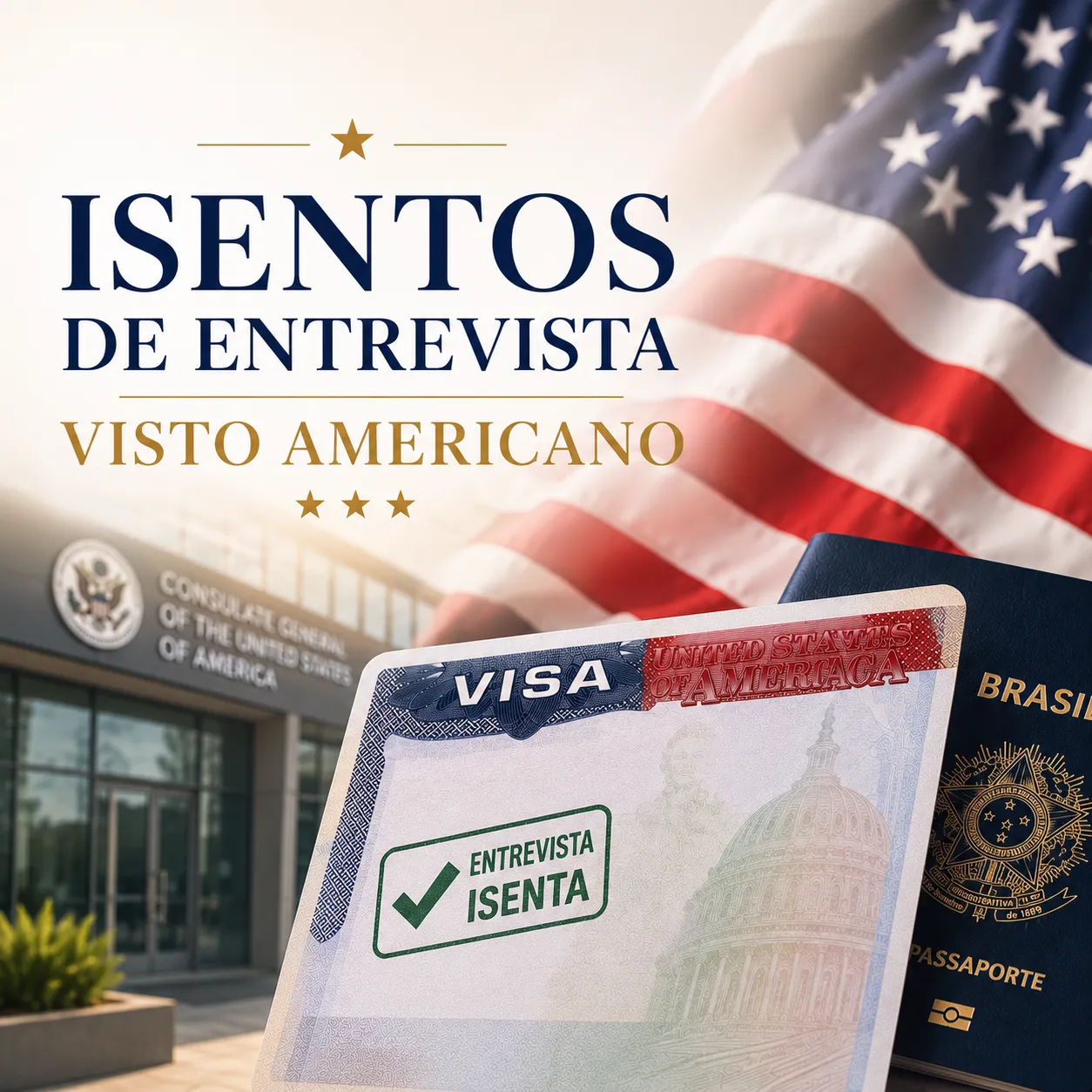 Imagem principal para o artigo Isentos de Entrevista Visto Americano 07/01/2026 Atualizado - NOW Vistos da Now Vistos